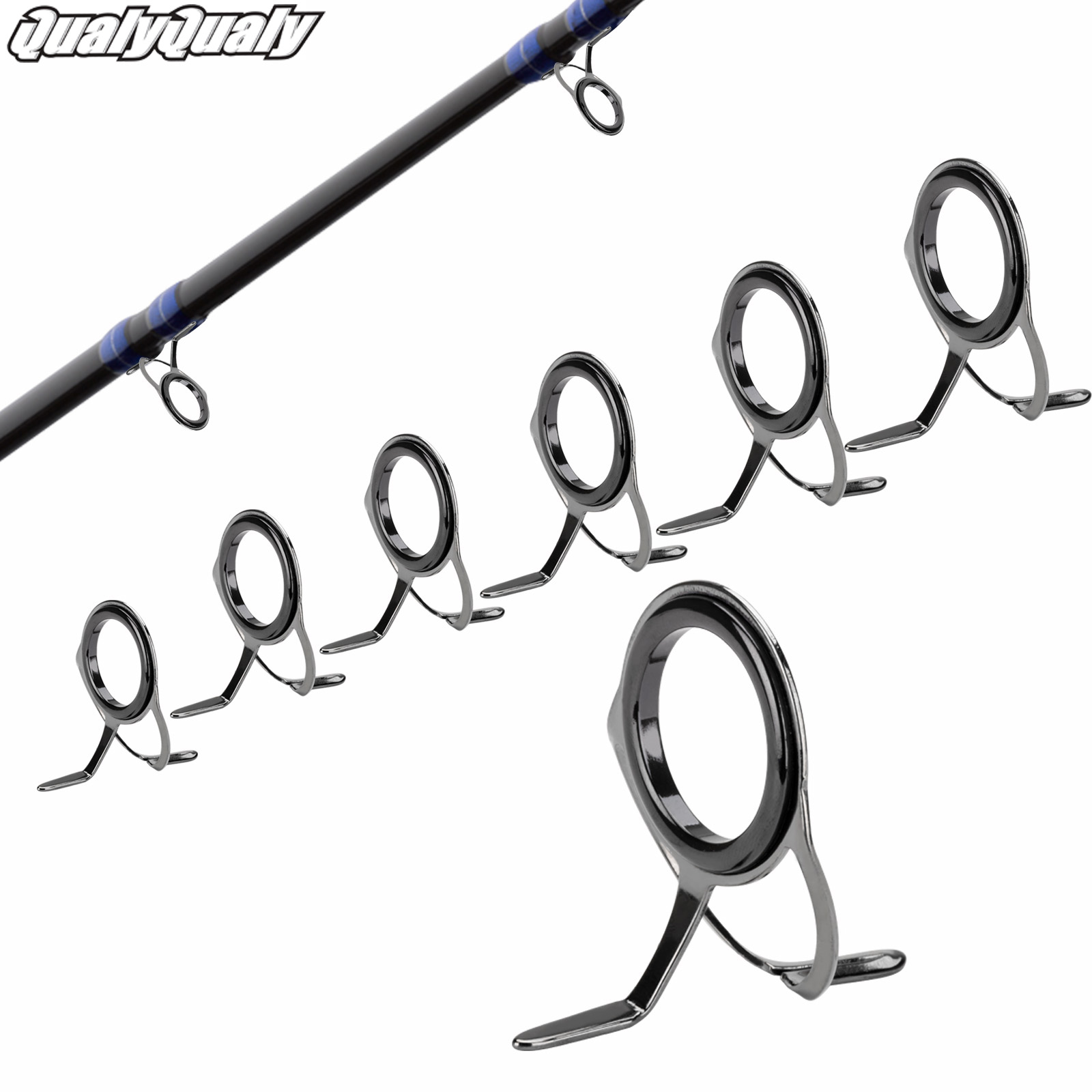 Fishing Rod Guide Replacement - 7 pezzi Kit di riparazione guide