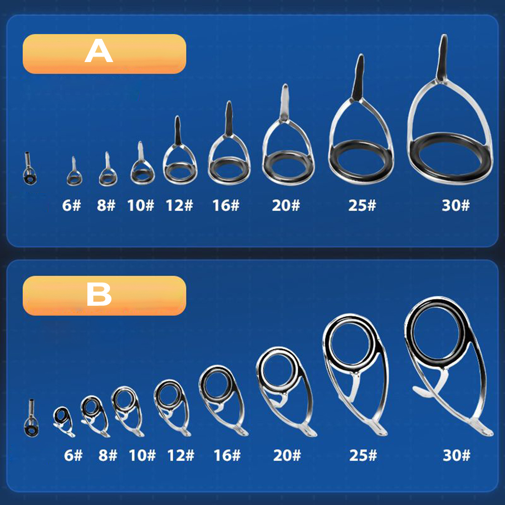 Fishing Rod Guide Replacement - Set di 9 pezzi guida per
